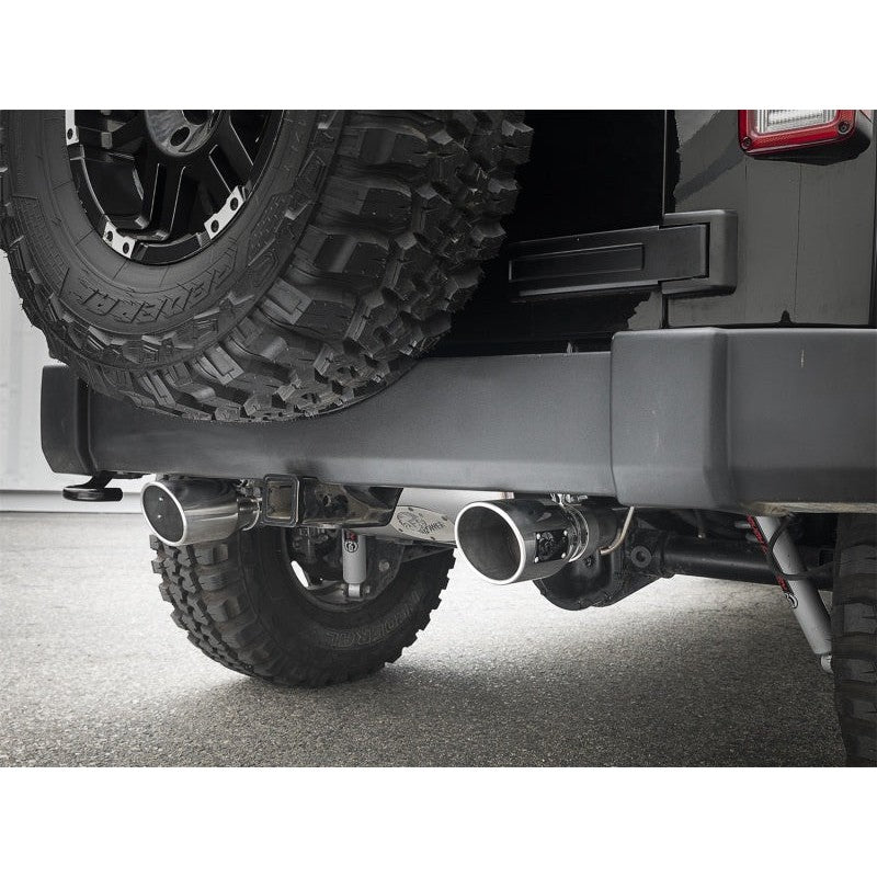 aFe Rebel Series 2.5in 409 SS Axle-Back Exhaust w/Polished Tips 07+ Jeep Wrangler (JK) V6 3.6L/3.8L