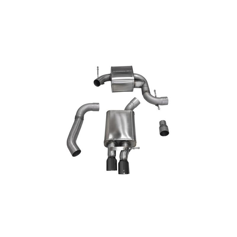 Corsa Touring 3.0in Cat-Back Exhaust (Black Pro-Series Tips) - 2006-2010 Volkswagen GLI Mk5