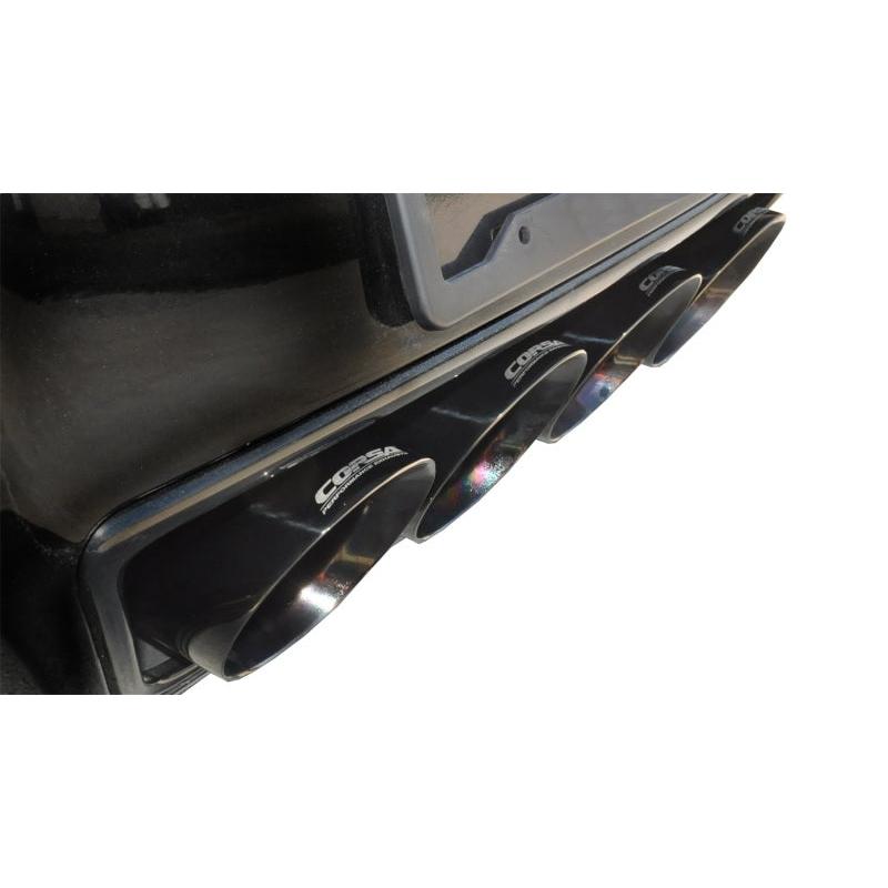 Corsa 15-19 Chevy Corvette Z06 3in Cat Back Exhaust, Black Pro-Series Quad 4.5in Tip (Xtreme)