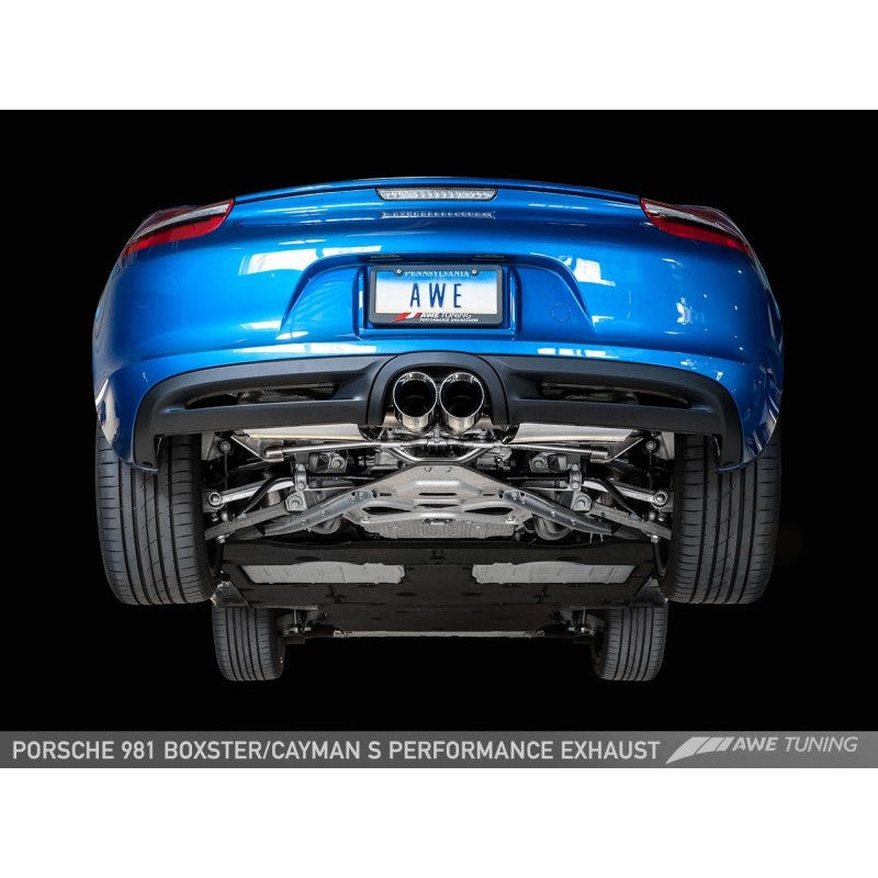 AWE Tuning Porsche 981 Performance Exhaust System - w/Chrome Silver Tips