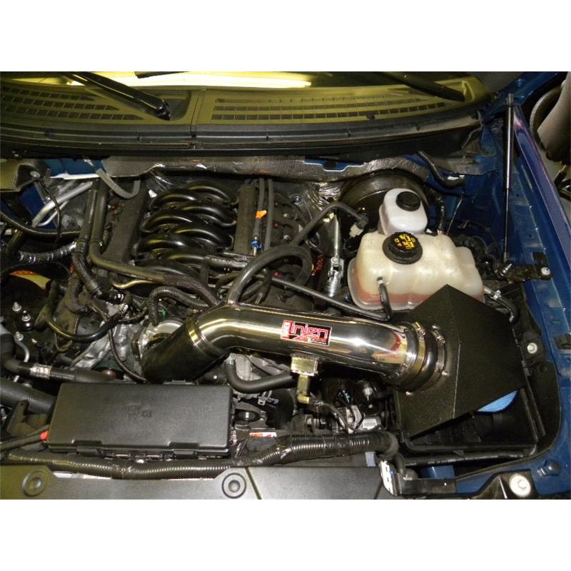 Injen 12 Ford F-150 V8 5.0L Polished 4in Power Flow Intake w/ MR Tech/Enc Air Box w/ Front Air Inlet - T1 Motorsports