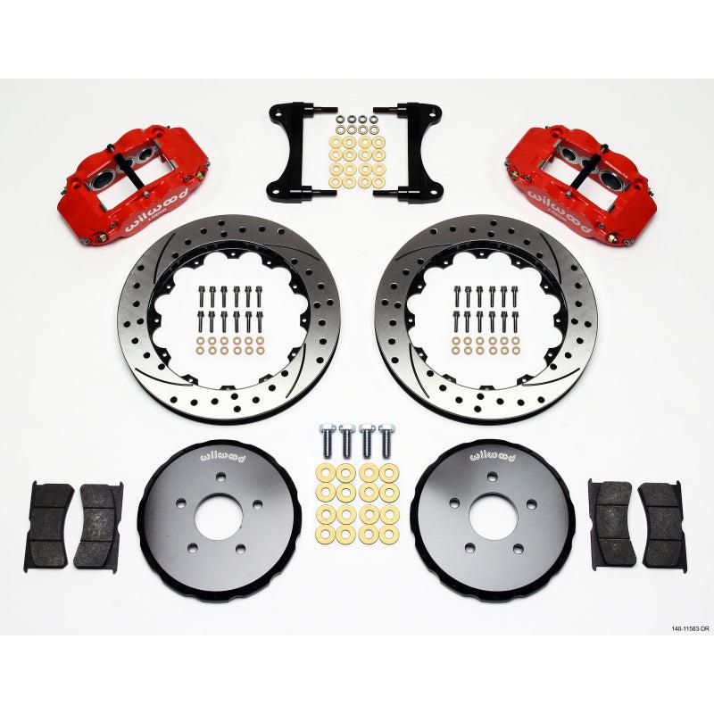 Wilwood Narrow Superlite 6R Front Hat Kit 13.06in Drill Red Nissan 370Z/Fiti G37 - T1 Motorsports