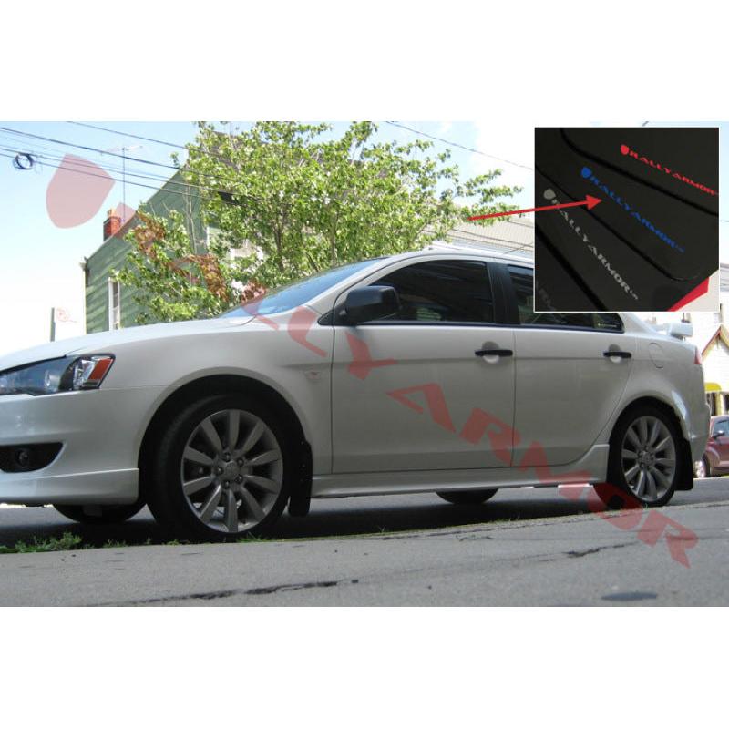 Rally Armor 07-17 Mitsubishi Lancer Black UR Mud Flap w/ Blue Logo