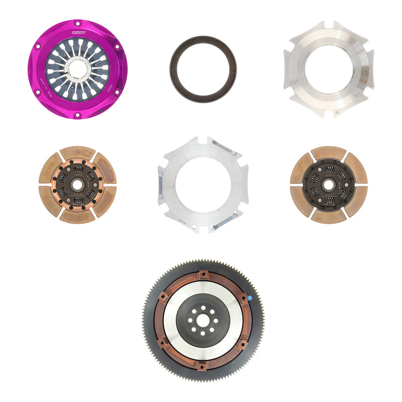 Exedy 2004-2014 Subaru Impreza WRX STI H4 Hyper Twin Cerametallic Clutch Sprung Center Disc Pull - T1 Motorsports