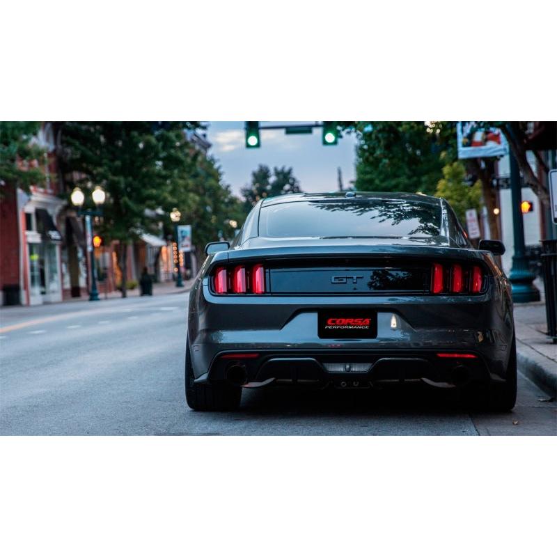 Corsa 3in Sport Cat-Back Exhaust Dual Rear Exit w/ Black Tips - 2015-2017 Ford Mustang GT Coupe 5.0L
