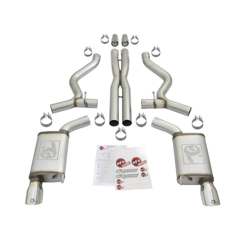 aFe MACHForce XP 3in Sport Tone Cat-Back Exhausts w/ Polished Tips 15-17 Ford Mustang V6/V8