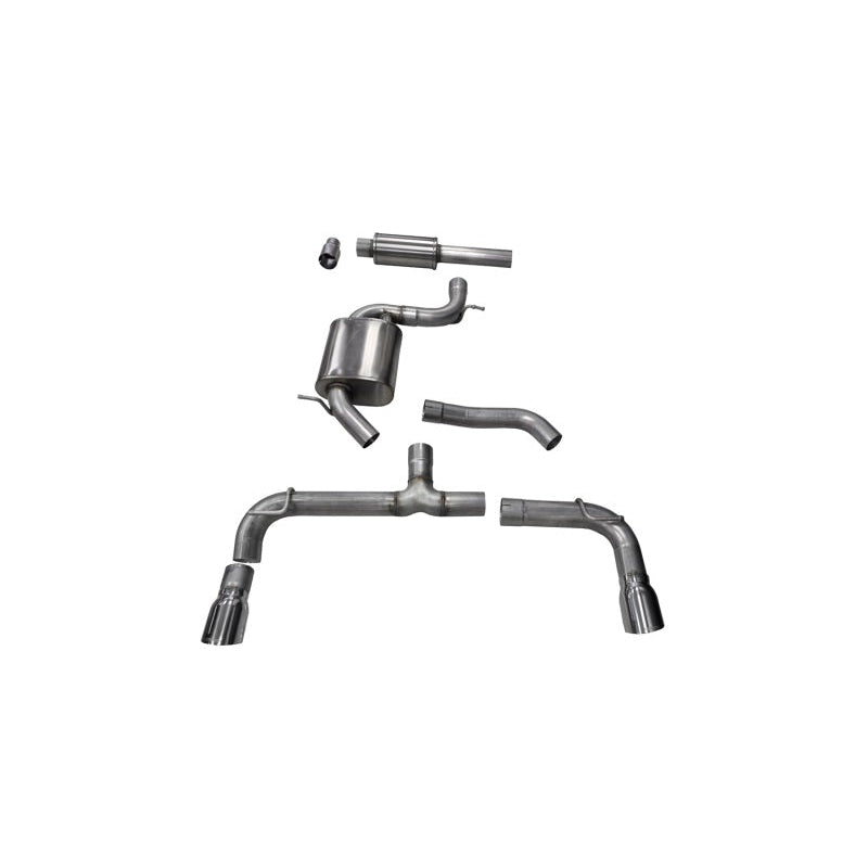 Corsa Sport 3.0in Cat-Back Dual Rear Exit w/Polished Tips - 2014-2016 Volkswagen GTI Mk7