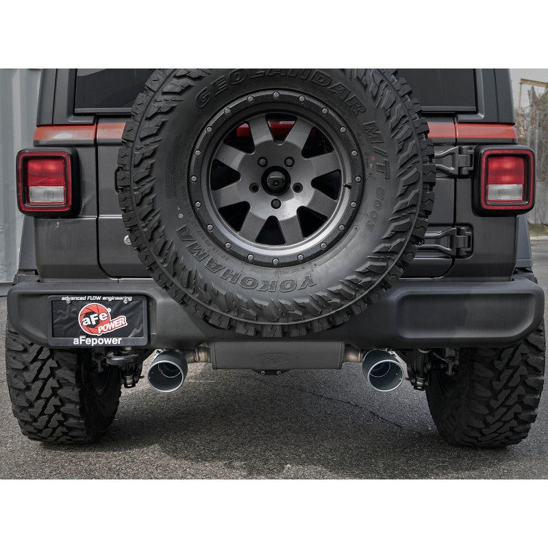 aFe Rebel Series 2.5in 409 SS Cat-Back Exhaust w/ Black Tips 18-19 Jeep Wrangler (JL) V6 3.6L