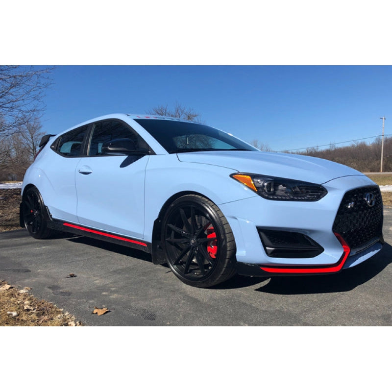 Rally Armor 19-22 Hyundai Veloster N Black UR Mud Flap w/ White Logo - T1 Motorsports