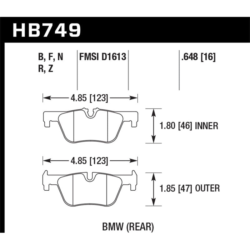 Hawk 13-14 BMW 328i/328i xDrive / 2014 428i/428i xDrive HPS 5.0 Rear Brake Pads - T1 Motorsports
