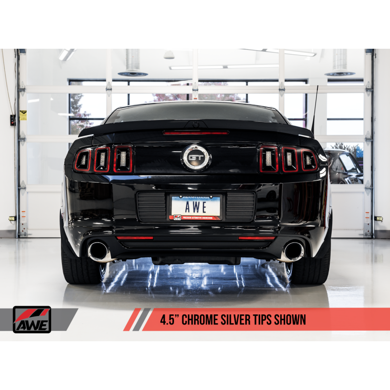 AWE Tuning S197 Mustang GT Axle-back Exhaust - Track Edition (Chrome Silver Tips)