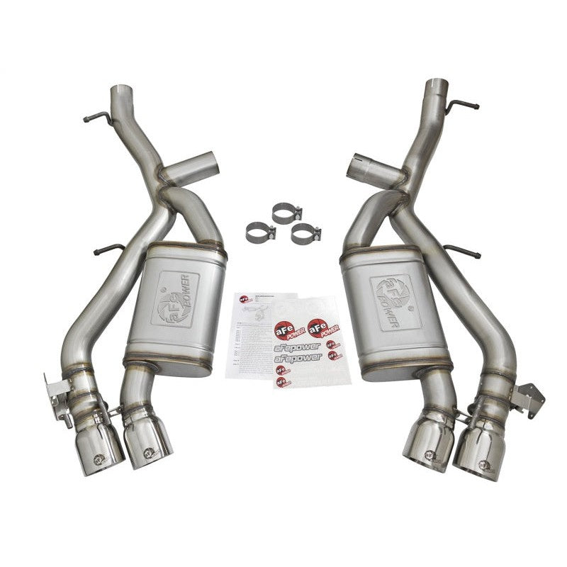 aFe MACHForce XP 3in 304 SS Axle-Back Dual Exhaust (NPP) w/ Polished Tips 16-17 Camro SS V8-6.2L
