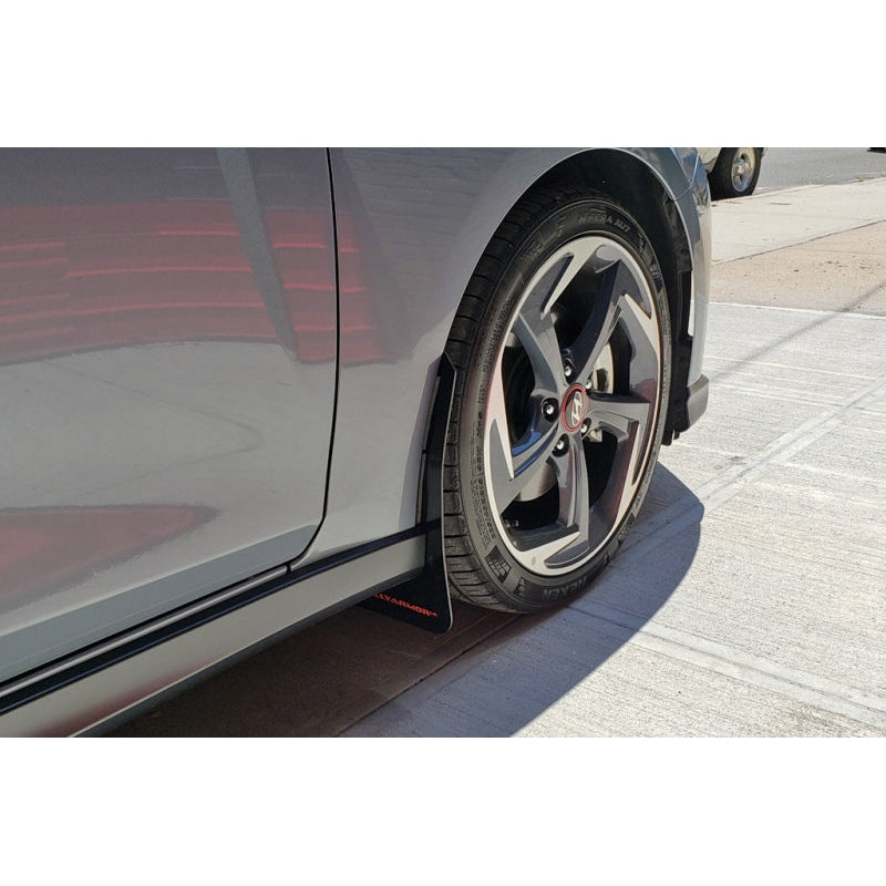Rally Armor 19-21 Hyundai Veloster Turbo R-Spec Black UR Mud Flap w/ Dark Grey Logo - T1 Motorsports