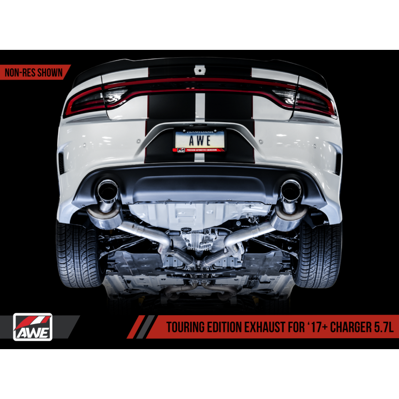 AWE Tuning 2017+ Dodge Charger 5.7L Touring Edition Exhaust - Non-Resonated - Chrome Silver Tips