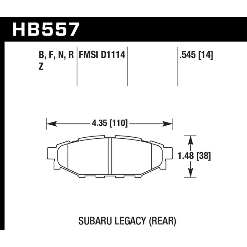 Hawk 08 WRX Rear HPS Street Brake Pads - T1 Motorsports
