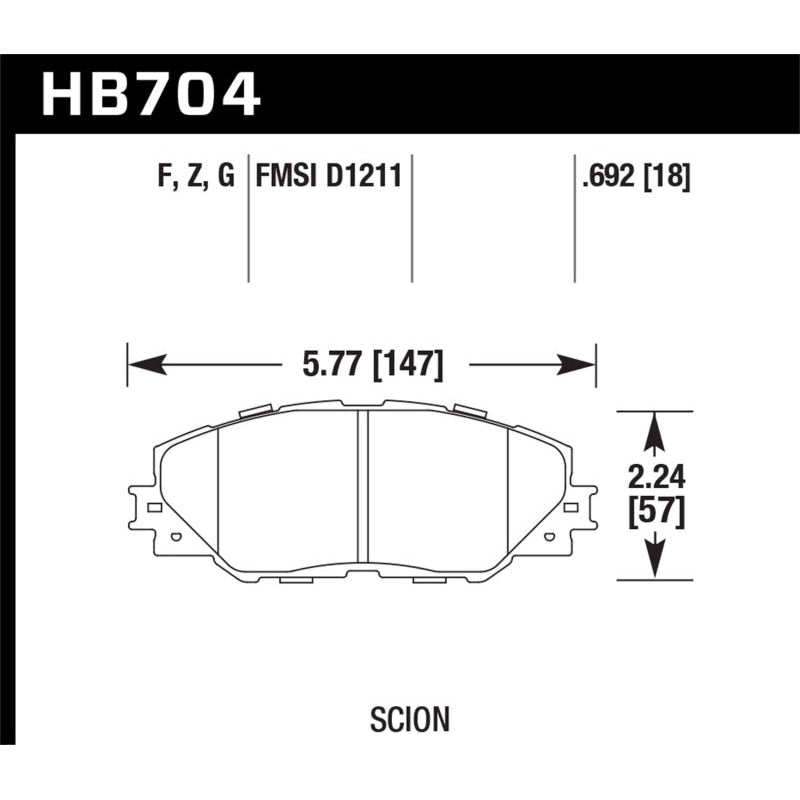 Hawk 06-09 Toyota RAV4 / 10-13 Toyota Matrix Performance Ceramic Front Brake Pads - T1 Motorsports