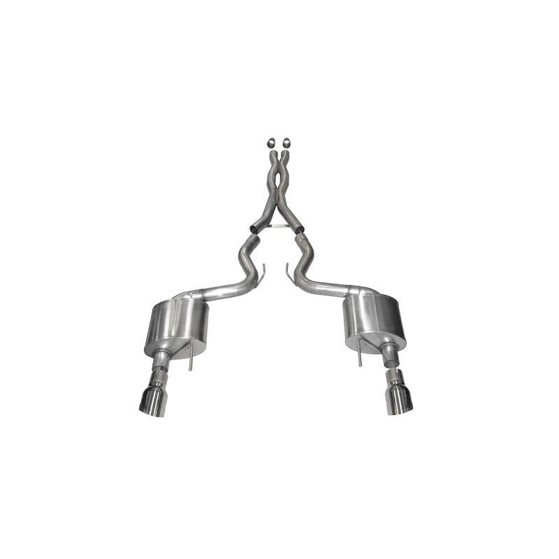 Corsa 3in Xtreme Cat-Back Exhaust Dual Rear Exit w/ Polished Tips - 2015-2017 Ford Mustang GT Coupe 5.0L