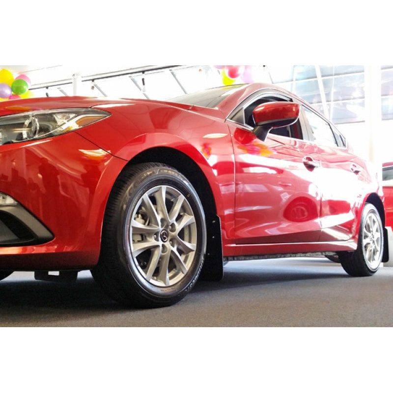 Rally Armor 14-18 Mazda 3/Speed3 Red UR Mud Flap w/ White Logo - T1 Motorsports