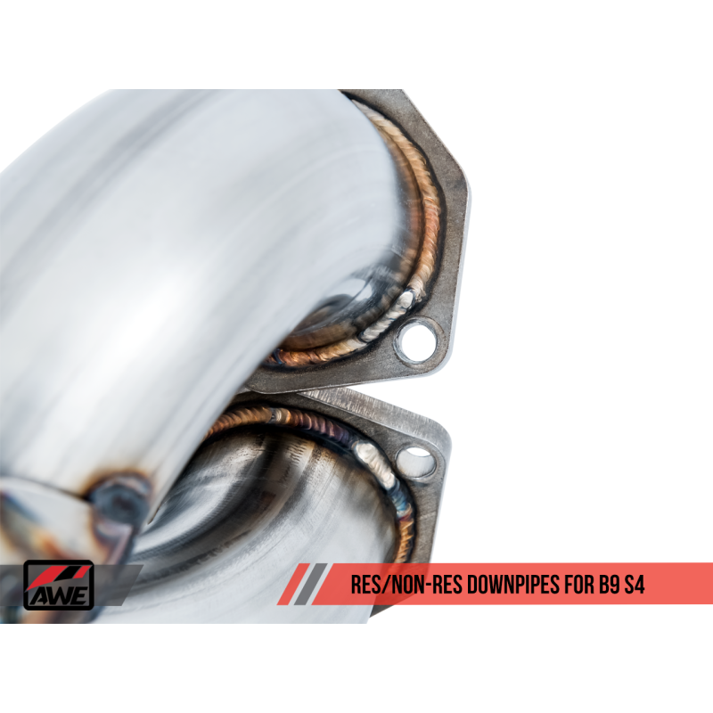 AWE Tuning Audi B9 S4 Touring Edition Exhaust - Non-Resonated (Silver 102mm Tips)