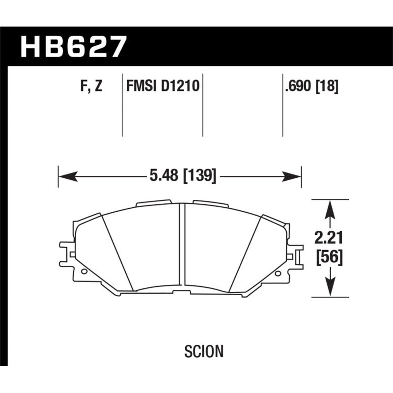 Hawk 08-11 Scion xB / 08-10 Scion xD / 09-10 Toyota Corolla / 09-10 Matrix / 06-10 Rav4 / 10 Lexus H - T1 Motorsports