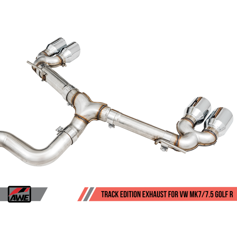 AWE Tuning MK7.5 Golf R Track Edition Exhaust w/Chrome Silver Tips 102mm