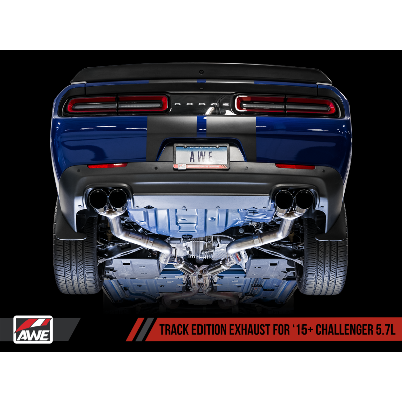 AWE Tuning 2017+ Dodge Challenger 5.7L Track Edition Exhaust - Diamond Black Quad Tips