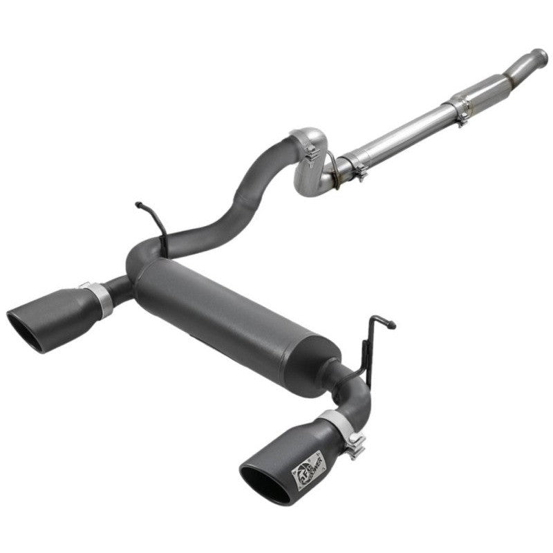 aFe Rebel Series 409 Stainless Steel Cat-Back Exhaust 18-21 Jeep Wrangler JL 2.0L (t) - Black Tip