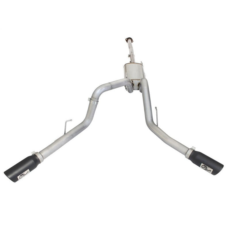 aFe MACHForce XP Exhaust 3in SS Dual Side Exit CB w/ Black Tips 15 Ford F150 Ecoboost V6-2.7L/3.5L