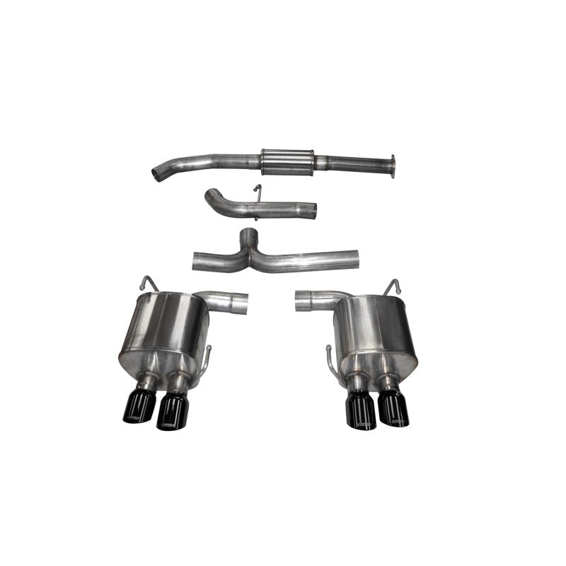 Corsa Sport Cat Back Exhaust w/Black Quad 3.5in Tips - 2015-2021 Subaru WRX
