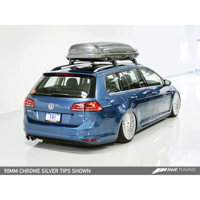 AWE Tuning VW MK7 Golf SportWagen Touring Edition Exhaust w/Chrome Silver Tips (90mm)