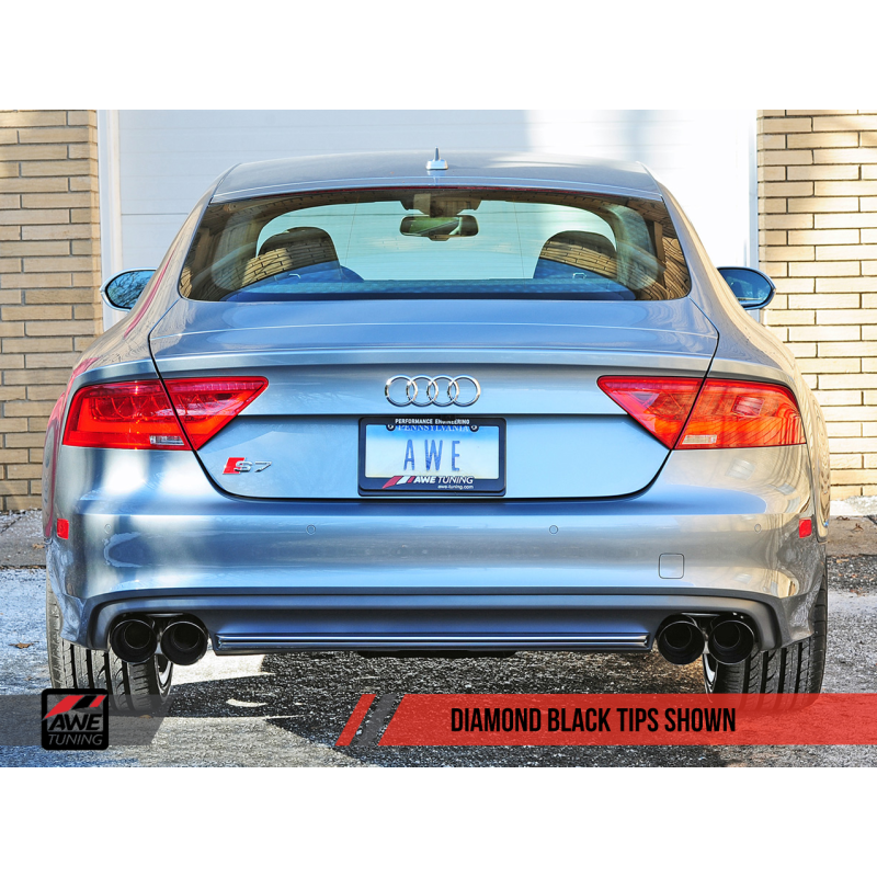 AWE Tuning Audi C7 / C7.5 S7 4.0T Touring Edition Exhaust - Diamond Black Tips