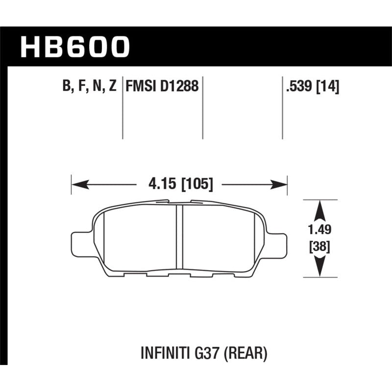Hawk Infiniti G35 Sport/G37 / 08-10 Nissan Rogue / 07-09 Sentra SE-R / 10 Sentra SE-R M/T Performanc - T1 Motorsports