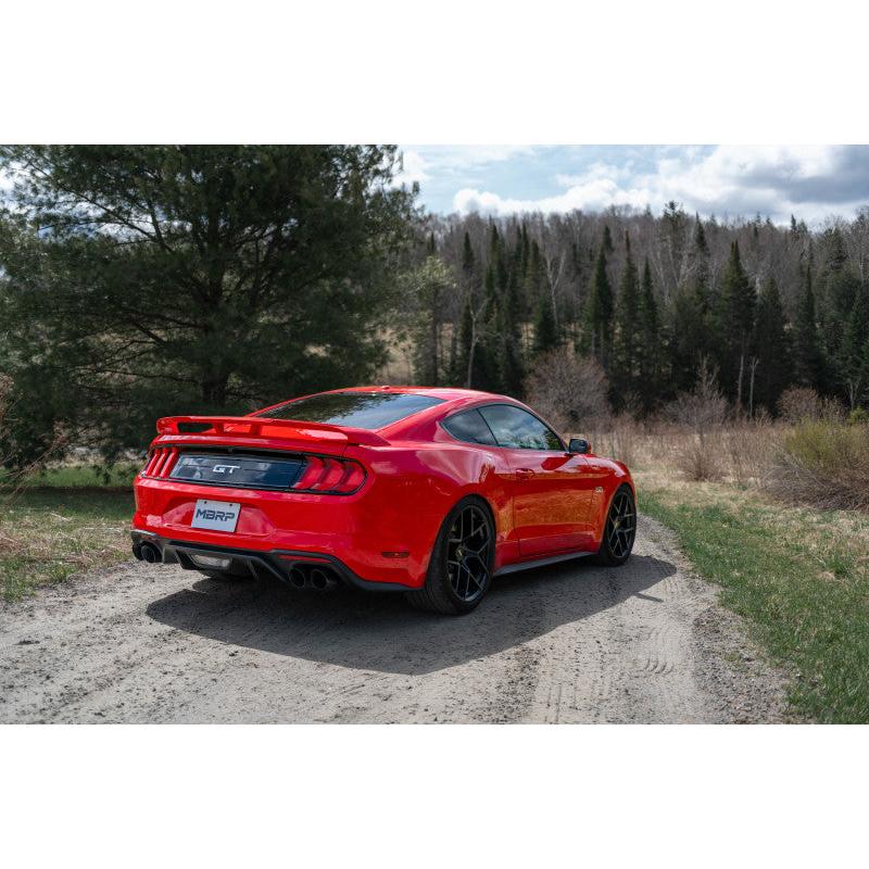 MBRP 18-20 Ford Mustang GT 2.5in Black Coated Non Active Dual Axle Back Exhaust - 4in Dual Wall Tips - T1 Motorsports