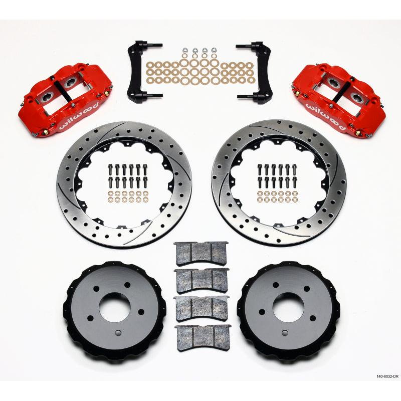 Wilwood Narrow Superlite 4R Rear Kit 12.88in Drilled Red 97-04 Corvette C5/Z06 - T1 Motorsports