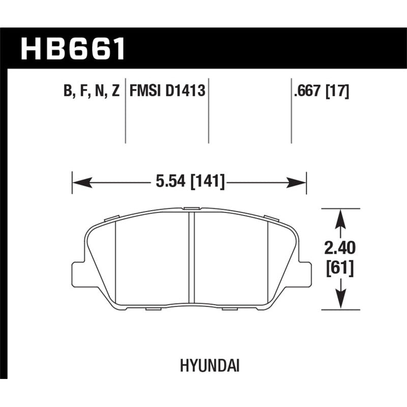 Hawk 12-13 Hyundai Veloster / 2014 Kia Forte Front HPS 5.0 Street Brake Pads - T1 Motorsports