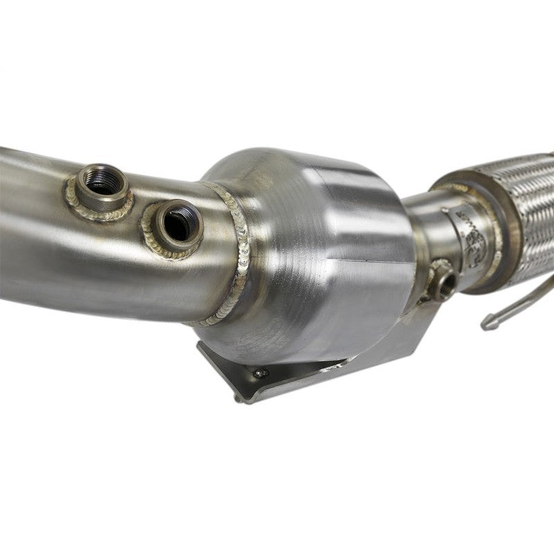 aFe Twisted Steel 3in. 304 SS Catted Series Downpipe 16-18 Ford Focus RS I4-2.3L (t) - T1 Motorsports