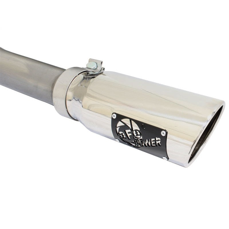 aFe MACHForce XP Exhaust 3in SS Dual Side Ext CB w/ Polished Tips 2015 Ford F150 5.0L V8 CC/SB EC/LB