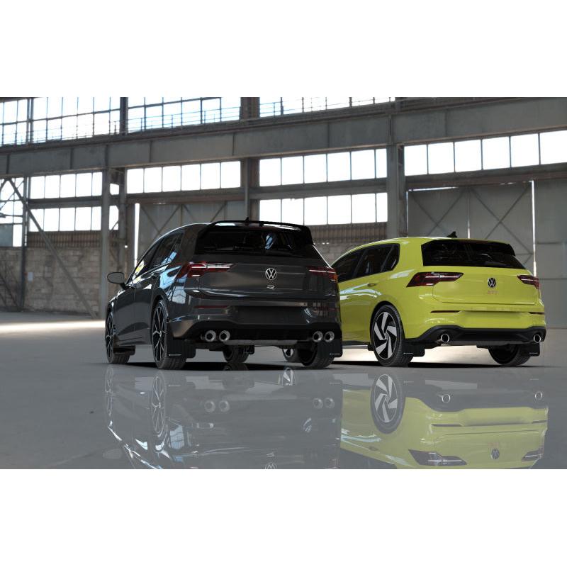 Rally Armor 2022 MK8 Volkswagen Golf GTI/R Black UR Mud Flap w/ White Logo