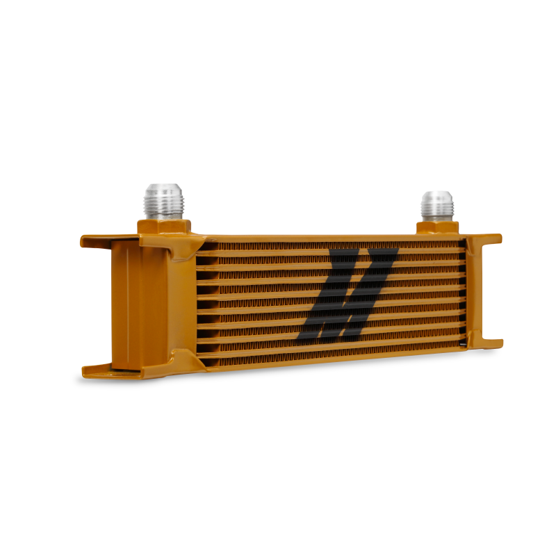 Mishimoto Universal 10 Row Oil Cooler - Gold - T1 Motorsports
