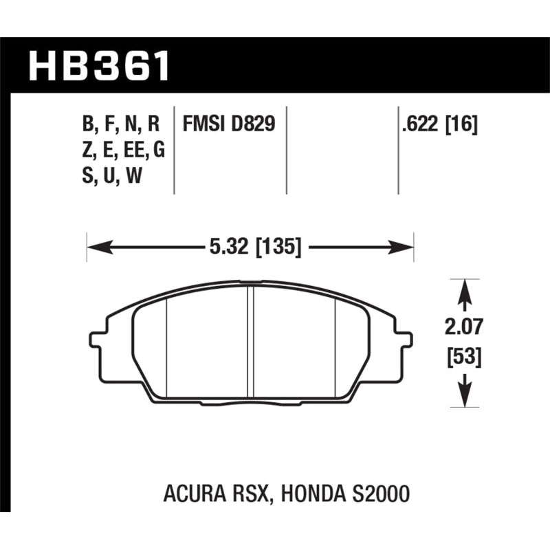 Hawk Honda S2000/Civic Type R/Acura RSX Front Race Pads - T1 Motorsports