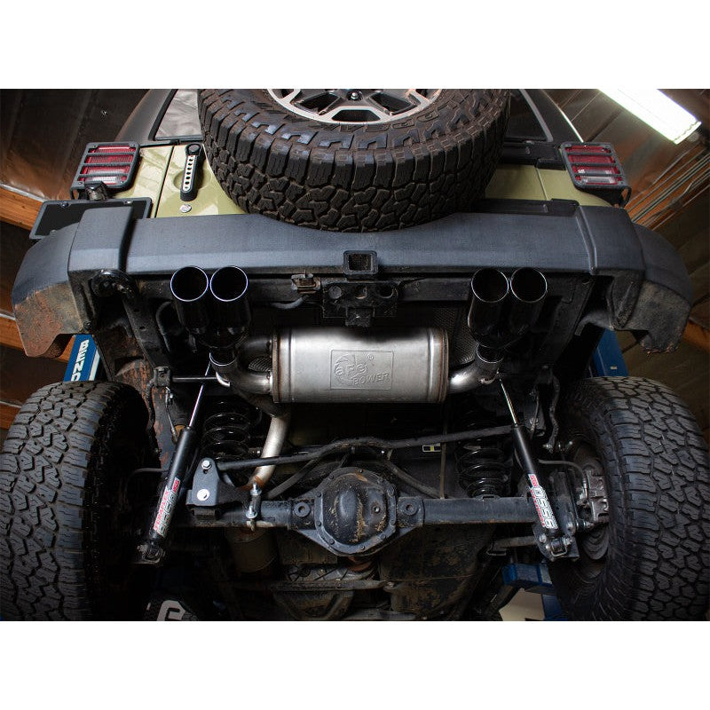 aFe Vulcan Series 2.5in 304 SS Axle-Back Exhaust Black 07-18 Jeep Wrangler (JK) V6-3.6/3.8L