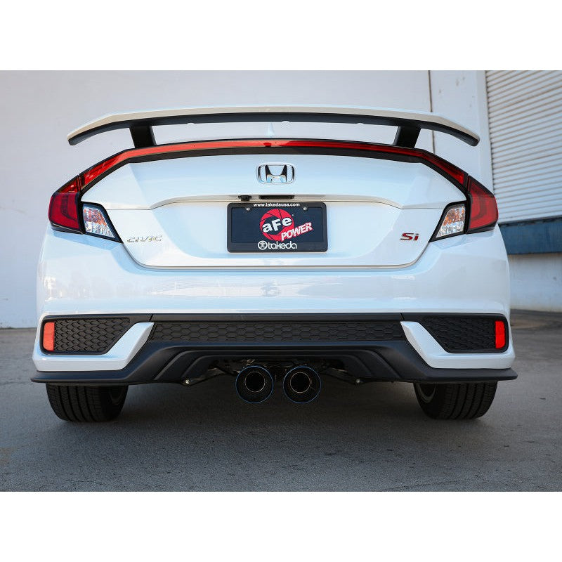 aFe Takeda 2.5in 304SS Cat-Back Exhaust System 17-20 Honda Civic SI Coupe L4-1.5L (t) - BL Flame Tip