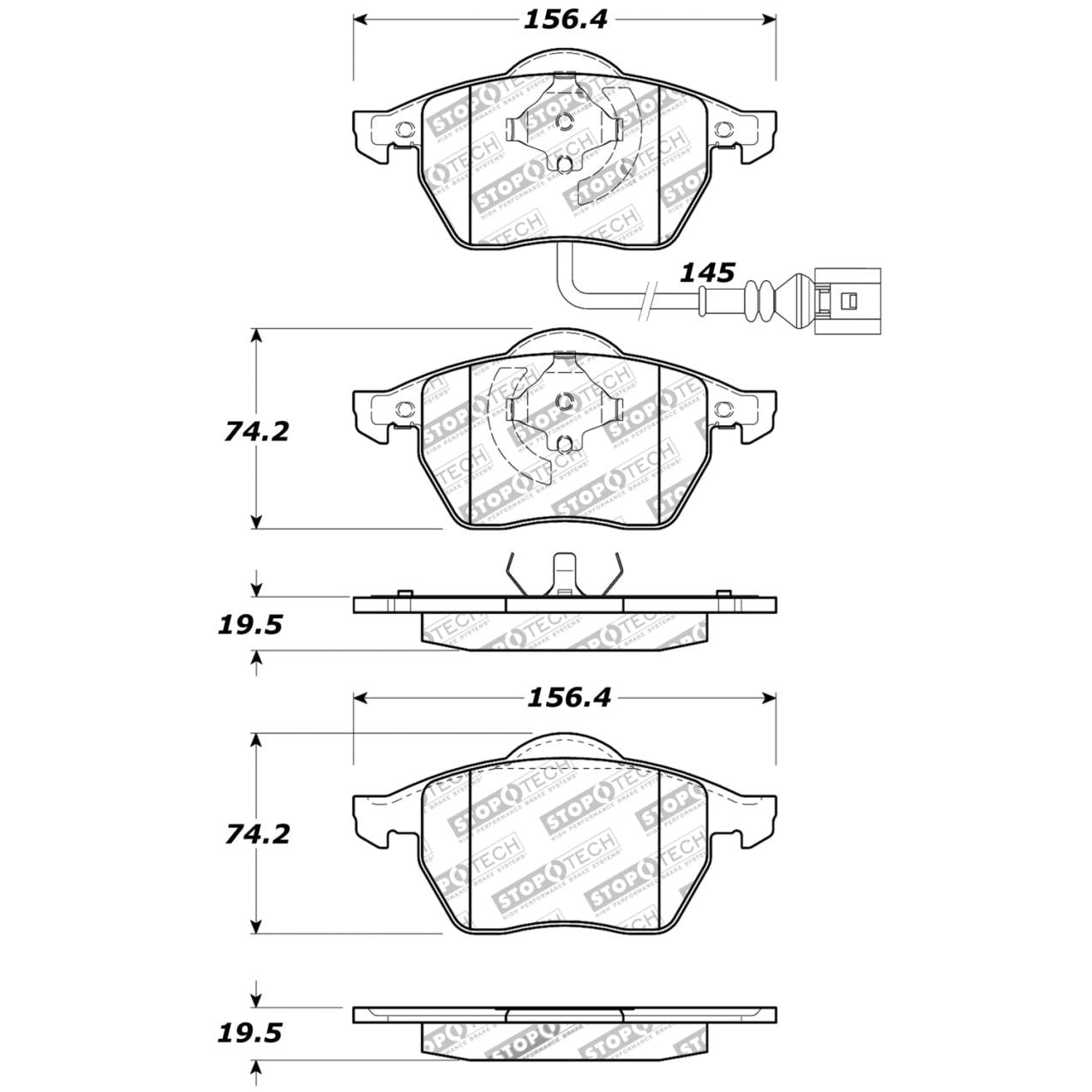 StopTech Performance 99-08 VW Jetta / 5/99-05 Golf GTi/GLS Turbo Front Brake Pads