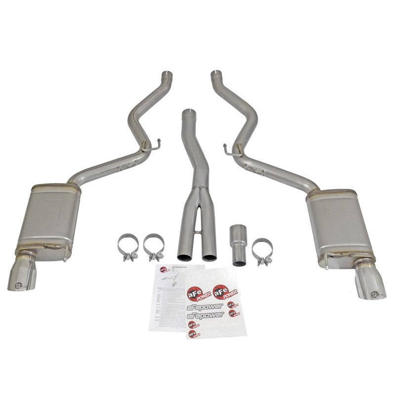 aFe MACHForce XP Exhausts Cat-Back SS-304 EXH w/ Polished Tips 15-16 Ford Mustang EcoBoost 2.3L (t)
