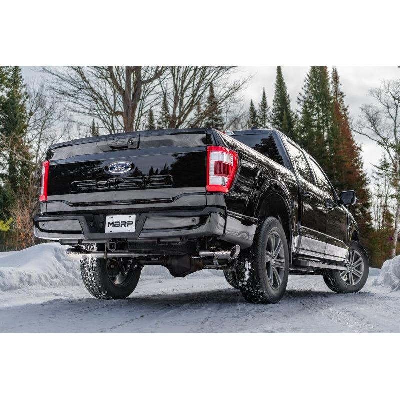 MBRP 2021+ Ford F150 2.7L/3.5L/5.0L 3in Aluminized Steel Cat-Back 2.5in Dual Split Side Exhaust - T1 Motorsports
