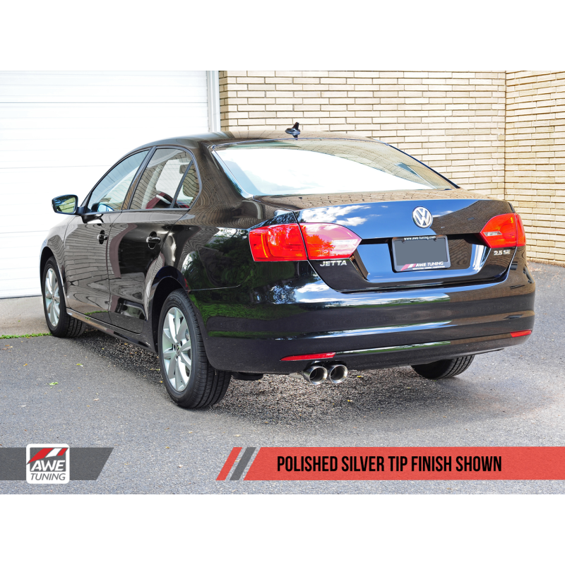 AWE Tuning Mk6 Jetta 2.5L Touring Edition Exhaust - Polished Silver Tips