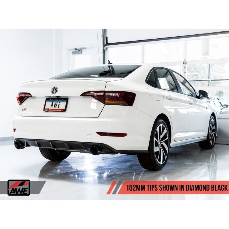 AWE Tuning 18-21 Volkswagen Jetta GLI Mk7 Touring Exhaust - Diamond Black Tips (Fits High-Flow DP) - T1 Motorsports
