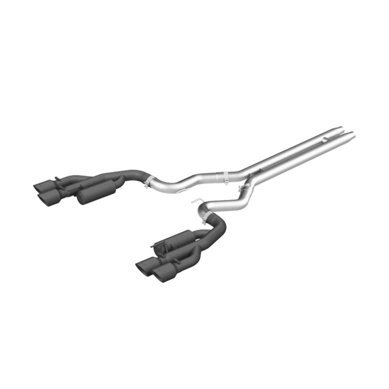 MBRP 18-19 Ford Mustang GT 5.0 3in Cat Back Quad Tip Race Version - Black - T1 Motorsports