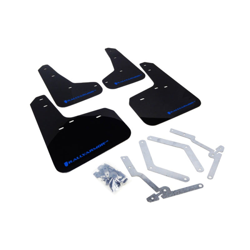Rally Armor 12-19 Ford Focus ST / 16-19 RS Black Mud Flap w/ Blue Logo - T1 Motorsports