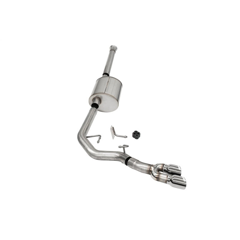 Corsa Sport Cat-Back Exhaust w/Front of Tire Exit Polished Tip - 2021-2024 Ford F-150 3.5L V6